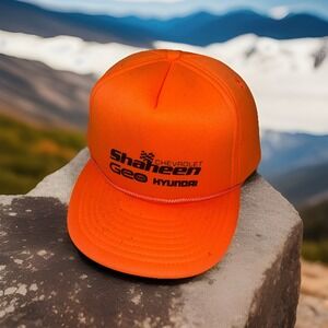 Vintage Chevy Dealer Safety Orange Snapback Hat Cap Heartland Of America Shaheen
